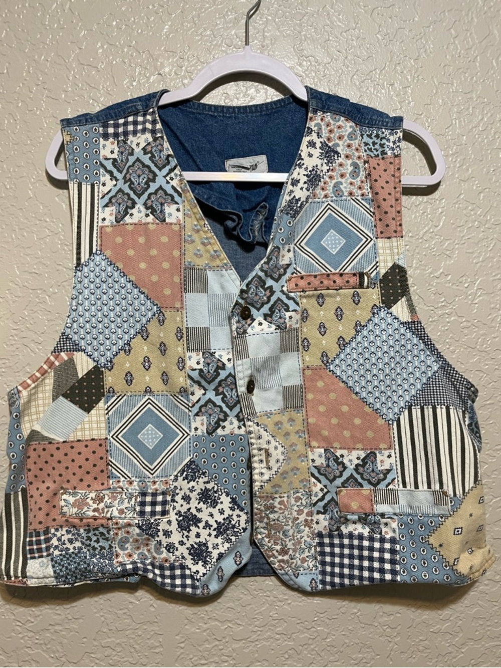 Vintage Dreams Patchwork Vest – Size L